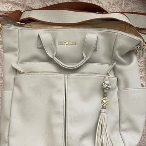 SOLD-Lily Jade Caroline Diaper Bag in stone/grey